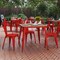 Flash Furniture 31.5 SQ Dining Table Brown Poly Top/Red Frame JJ-T14619-80-BRRD-GG - alternate 1